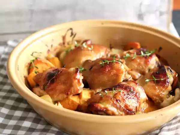 Recipe Honey mustard chicken with sweet potatoes