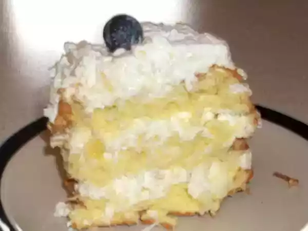 Recipe Triple layer tropical angel food cake