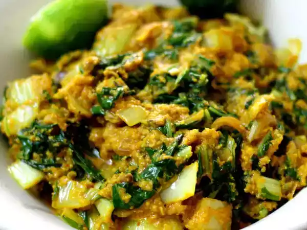 Recipe Mustard greens (sawi putih) in masala gravy