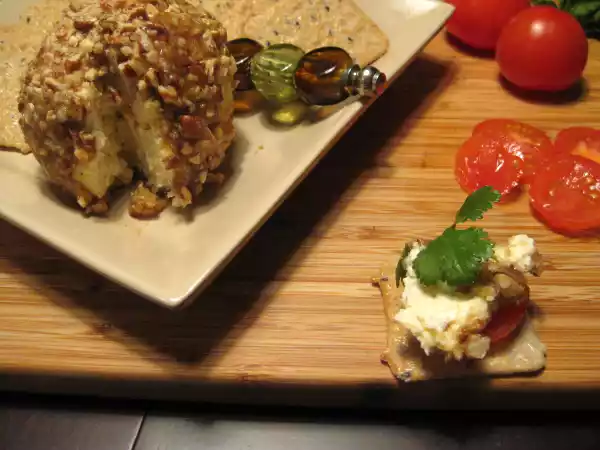 Recipe Garlic and brown sugar covered cream cheese ball