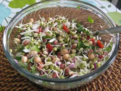Recipe Sprouted bean and peanut salad