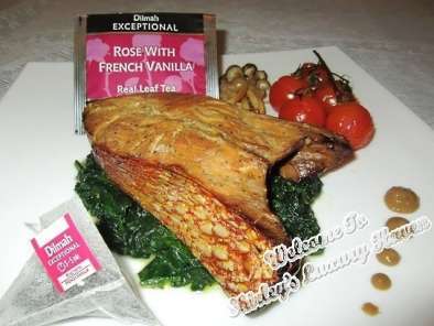 Recipe Dilmah rose with french vanilla tea-smoked fish