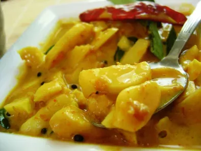 Recipe Kerala style jack fruit seed, raw mango and dried shrimp curry