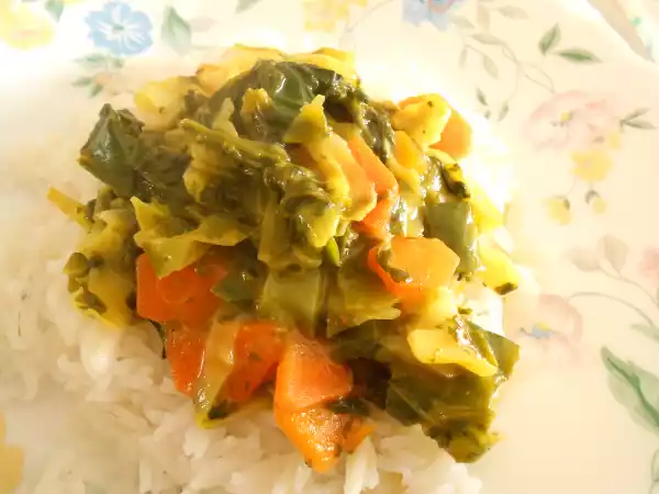 Recipe Kale and spinach coconut curry