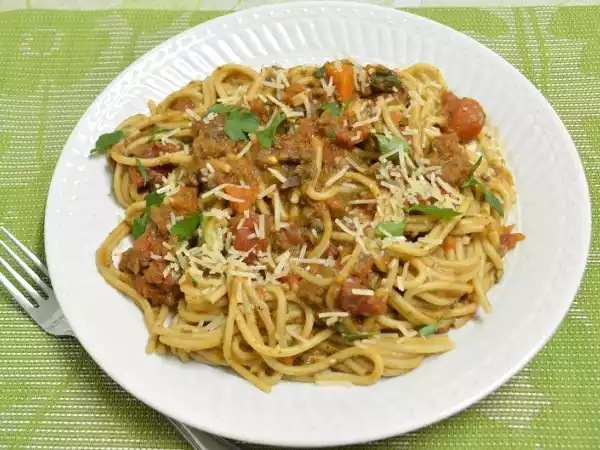 Recipe Spaghetti with mushroom bolognese