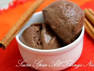 Recipe Spicy dark chocolate ice cream -eggless