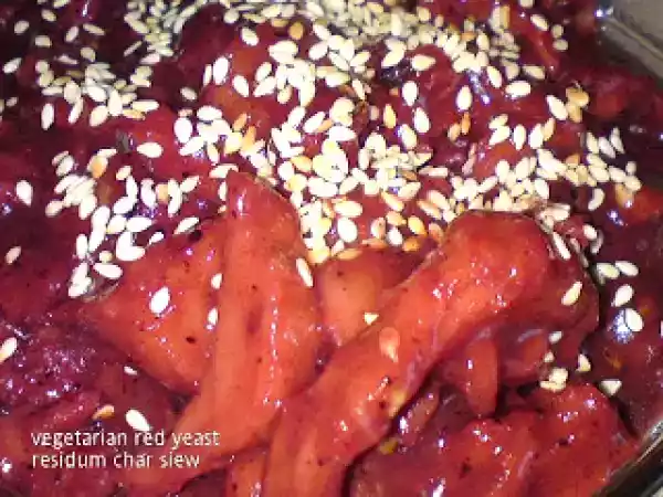 Recipe Vegetarian red yeast rice char siew [ang chow char siew]