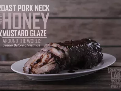 Recipe Roast pork neck with honey mustard glaze