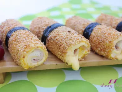 Recipe Delicious kraft cheese and ham sushi rolls