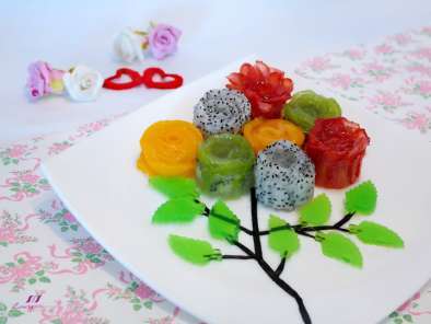 Recipe Valentine's day flower bouquet fruit jelly dessert