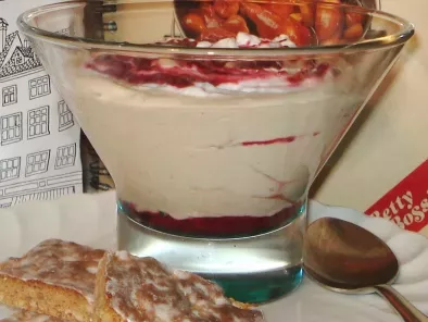 Recipe Basler läckerli mousse with raspberry coulis