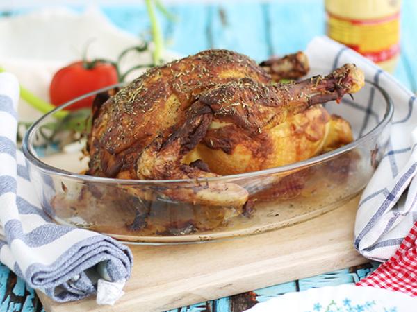 Recipe Roasted chicken with dijon mustard and herbs