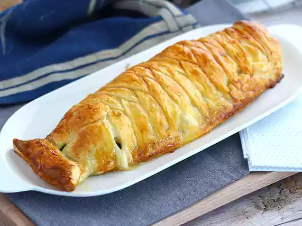 Recipe Puff pastry cod with spinach and mozzarella