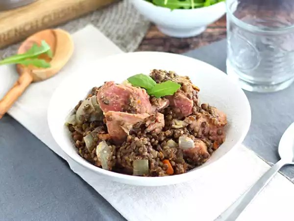 Recipe Pork butt with lentils (petit salé aux lentilles)