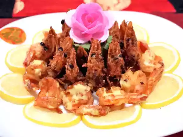 Recipe Cny crispy yuan yang wasabi prawns