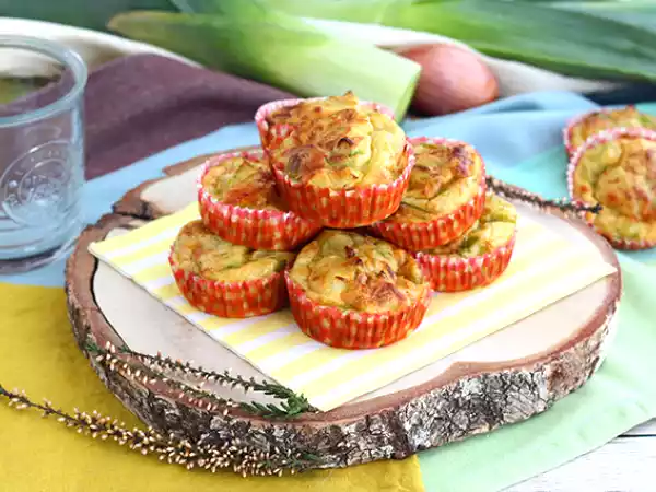 Recipe Leek and cheese muffins