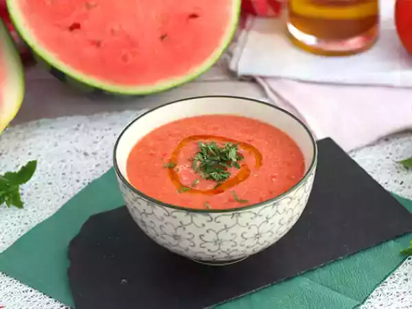 Recipe Chilled watermelon and tomato soup