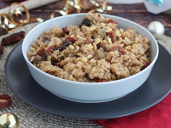 Recipe Vegetarian risotto with sun-dried tomatoes and mushrooms