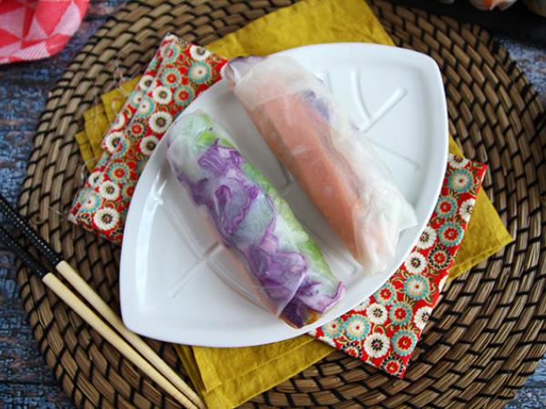 Recipe Vegetarian spring rolls - red cabbage and sweet potato