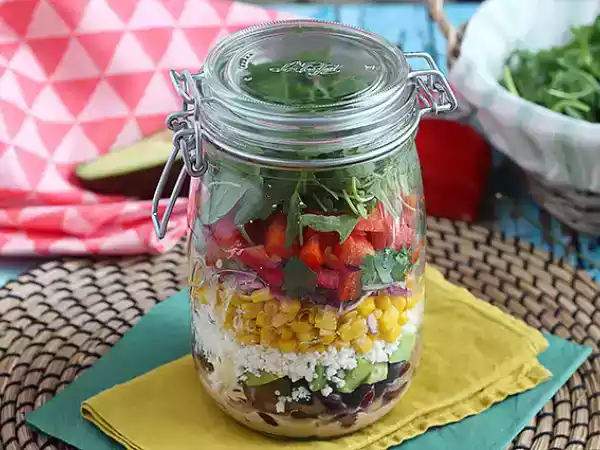 Recipe Mexican style salad jar
