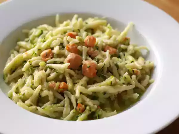 Recipe Salmon and zucchini pasta