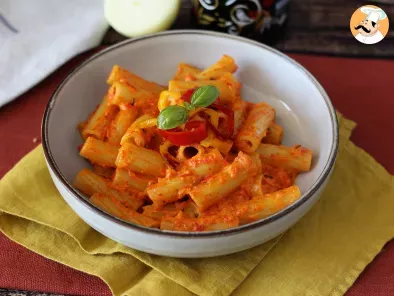 Recipe Pasta with peppers and fresh cheese, the best pasta dish for summer days