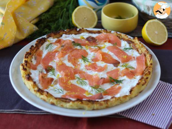 Recipe Smoked salmon tart with potato base