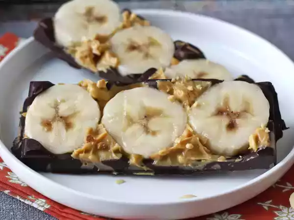Recipe Mini banana, peanut butter and chocolate bars, ultra gourmet with no added sugar