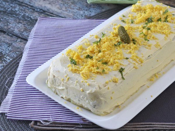 Recipe Cold potato cake with tuna and mayonnaise, you don't need an oven to make it!