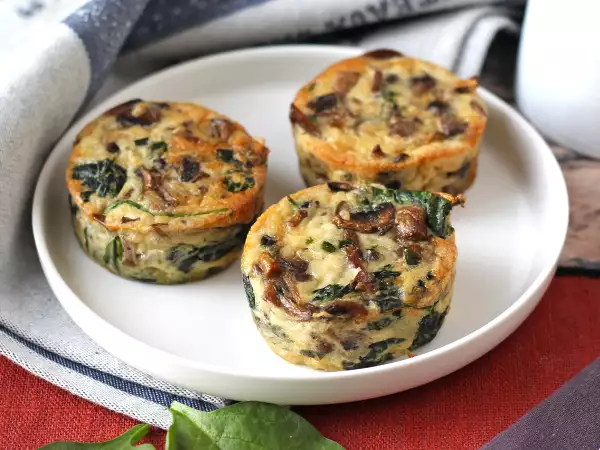 Recipe Spinach and mushroom flans