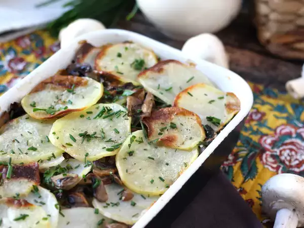 Recipe Potato and mushroom gratin