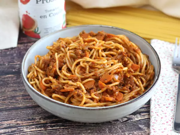 Recipe Vegetarian bolognese for your spaghetti!