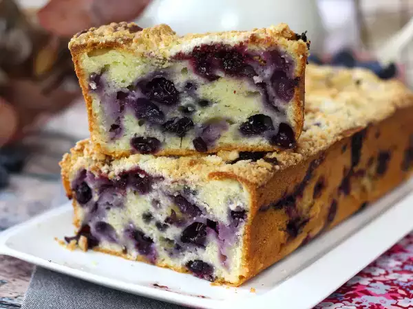 Recipe Blueberry crumble cake: the cake that combines fondant, softness and crunch!