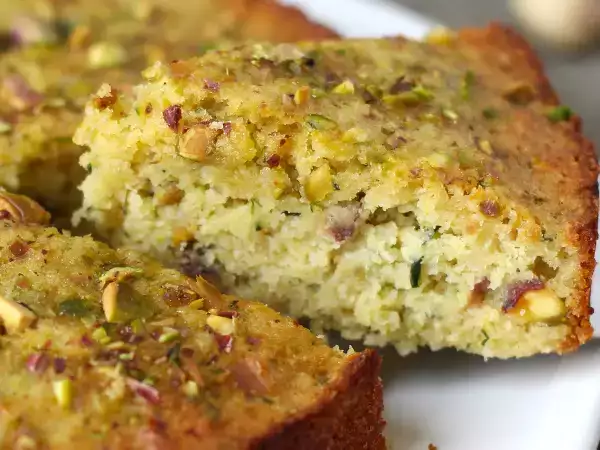 Recipe Ultra moist pistachio, lime and zucchini cake