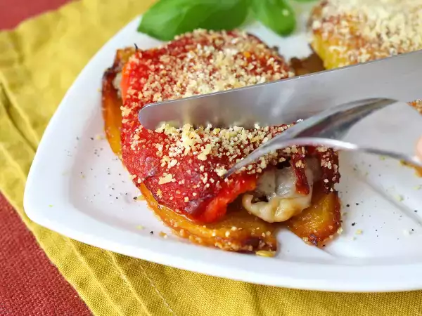 Recipe Air fryer stuffed peppers with sausage and scamorza