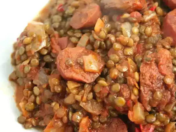 Recipe Spicy lentils with chorizo