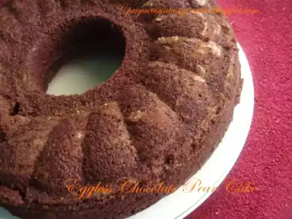 Recipe Eggless chocolate pear cake