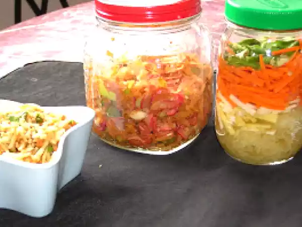 Recipe Papaya kimchi, papaya atchar, thai papaya salad