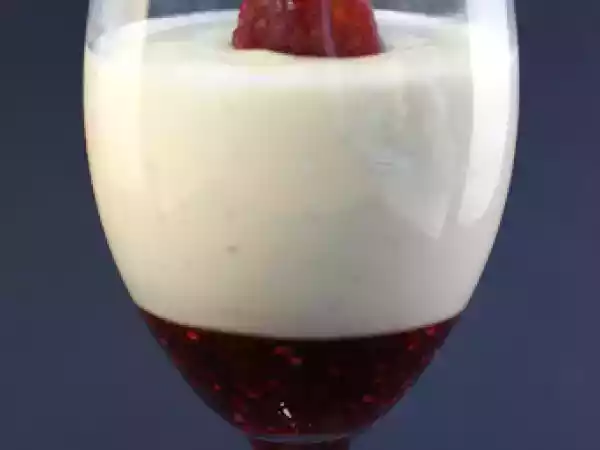 Recipe Vanilla cream cheese panna cotta w/raspberry sauce