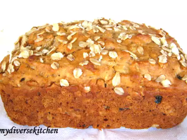 Recipe Honey oatmeal raisin quick bread