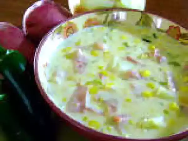 Recipe Ham and Corn Chowder - Broccoli Cheese Fan and Strawberry Cream Pie