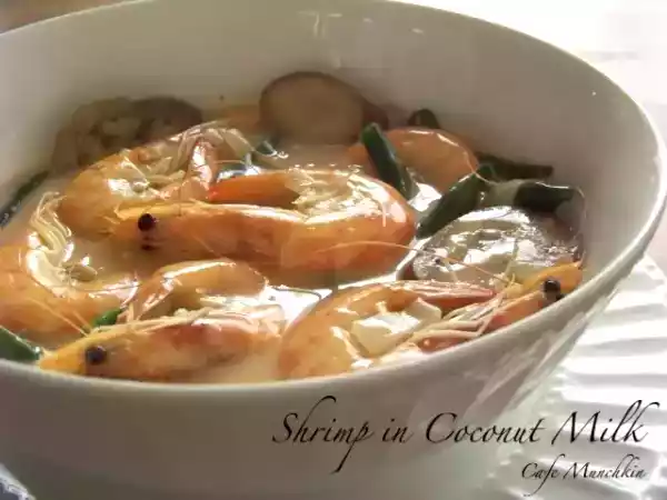Recipe Shrimp in coconut milk (hipon sa gata)