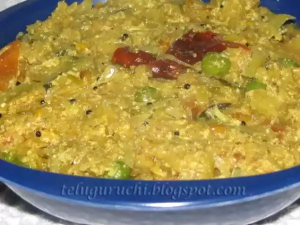 Recipe Cabbage in yogurt (cabbage perugu pachadi)