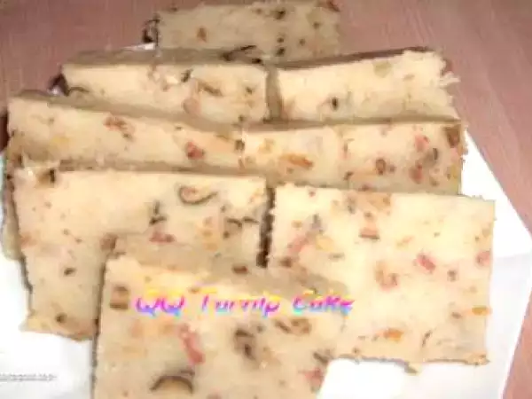 Recipe Cantonese style radish cake - turnip cake - daikon cake