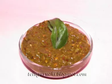Recipe Guar (cluster) beans chutney (goru chikkudu pachadi)