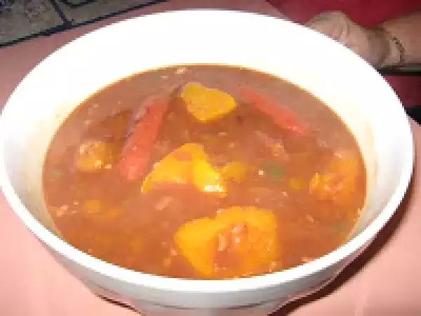 Recipe Mery's potaje de frijoles colorados (red bean soup)