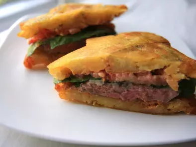 Recipe El jibarito (plantain and steak sandwich)