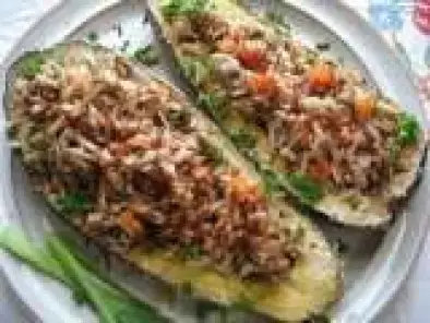 Crusted Eggplant with Orzo-Wild Rice stuffing