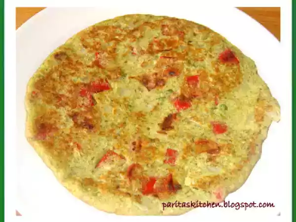 Recipe Moong dal chilla with twist of bell peppers