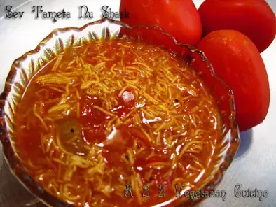 Recipe Jain sev tameta nu shaak ( sev tomato curry)